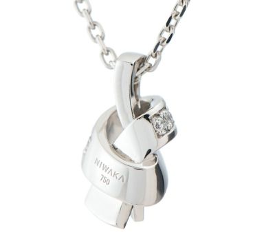俄(NIWAKA) 結(YUI) ダイヤモンド 18金ホワイトゴールド ペンダント