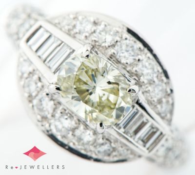 LIGHT GRAYISH GREEN YELLOW ダイヤモンド0.858ct ダイヤモンド